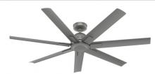 Hunter 51589 - Hunter 60 inch Downtown Matte Silver Damp Rated Ceiling Fan and Wall Control