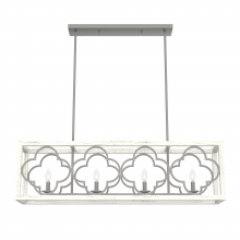 Hunter 19098 - Hunter Gablecrest Painted Concrete and Rustic White 4 Light Chandelier Ceiling Light Fixture