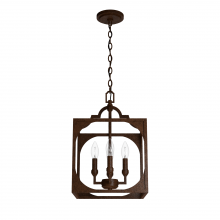 Hunter 19980 - Hunter Highland Hill Textured Rust 4 Light Pendant Ceiling Light Fixture