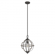 Hunter 19222 - Hunter Stone Creek Noble Bronze and White Washed Oak 1 Light Pendant Ceiling Light Fixture