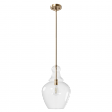 Hunter 48062 - Hunter Maple Park Alturas Gold with Clear Glass 1 Light Pendant Ceiling Light Fixture