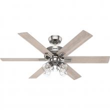 Hunter 52901 - Hunter 52 inch Fonthill ENERGY STAR® HunterExpress Brushed Nickel Ceiling Fan with LED Light Kit