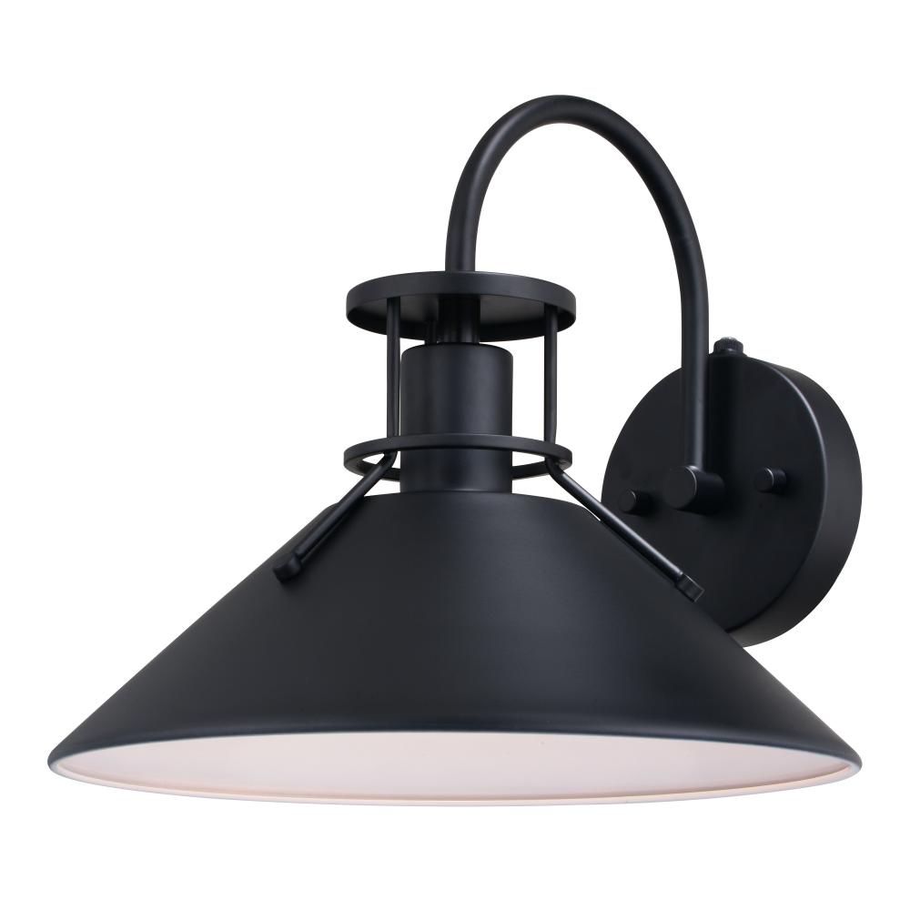 Canton 12-in. Outdoor Wall Light Matte Black and Glossy White