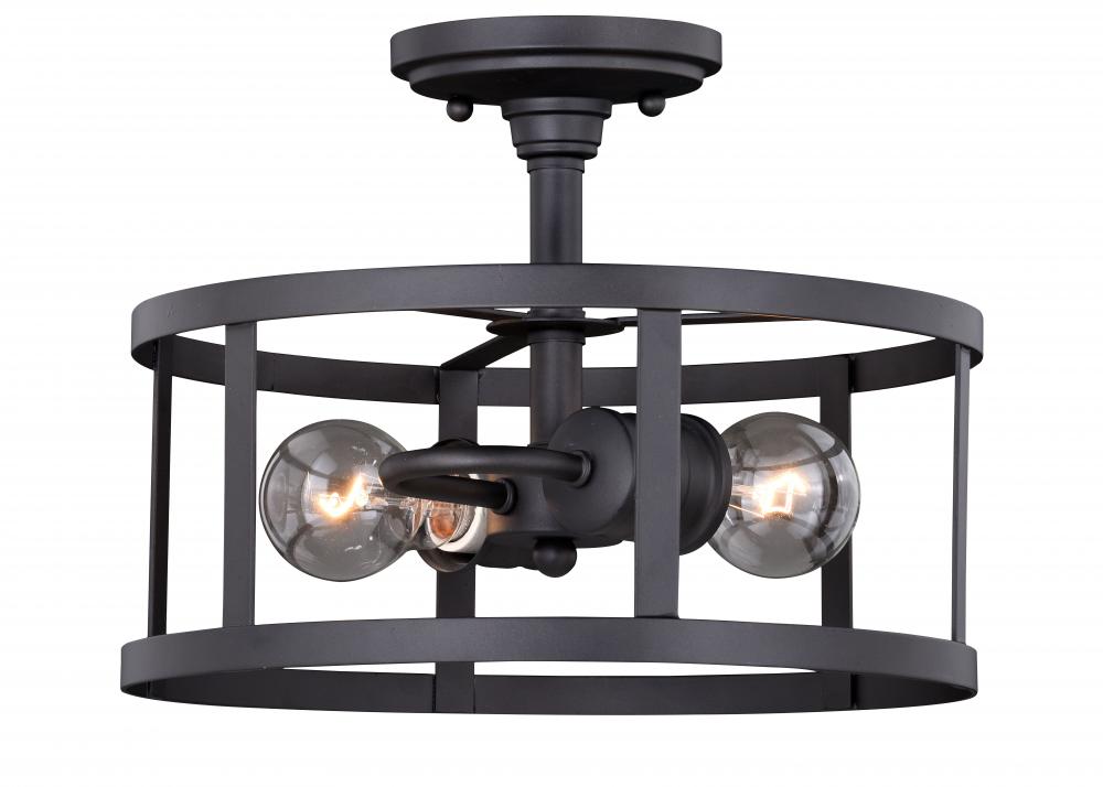 Akron 12-in Semi-Flush Mount Oil Rubbed Bronze