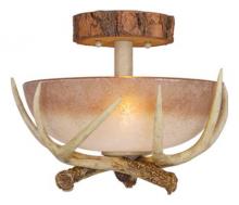 Vaxcel International CF33012NS - Lodge 12-in Antler Semi Flush Ceiling Light Noachian Stone