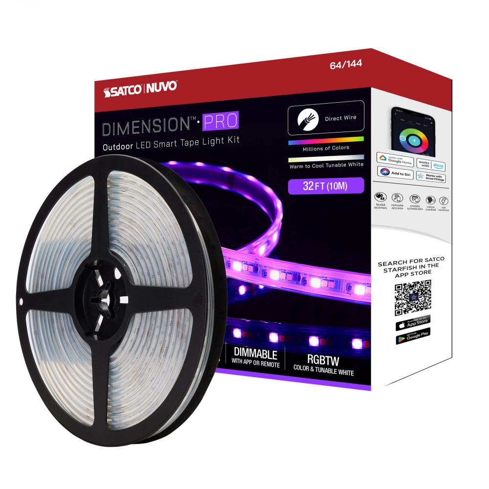 Dimension Pro; Tape light strip; 32 ft.; Hi-Output; RGB plus Tunable White; J-Box connection; IP65;