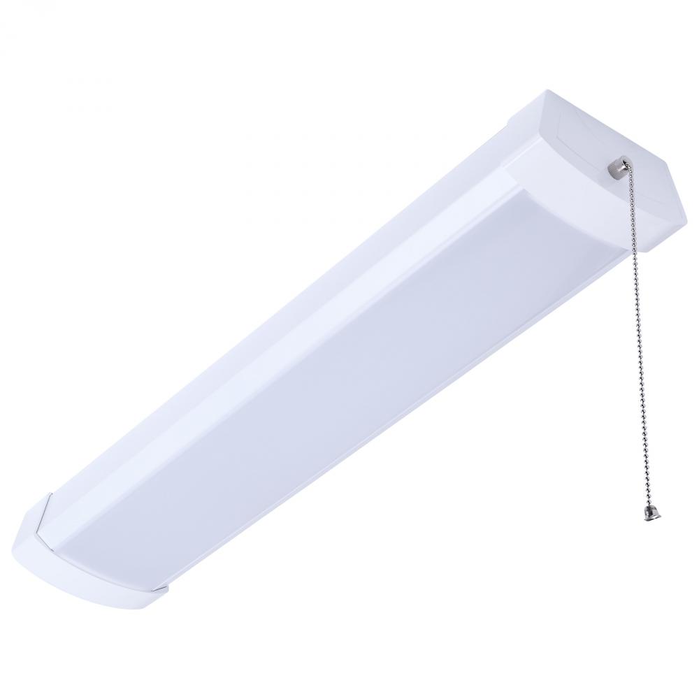 LED 2 Foot Ceiling Wrap with Pull Chain; 20 Watts; 27K/30K/35K/40K/50K CCT Selectable; White Finish;