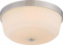 Nuvo 60/5824 - Laguna - 3 Light Flush with White Glass - Brushed Nickel Finish