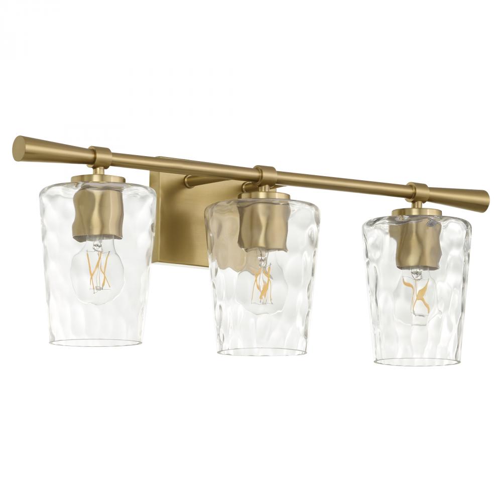 Goodwin 3 Light Vanity, Aged Brass