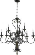 Quorum 6182-9-83 - Nine Light Rustique Bronze Up Chandelier