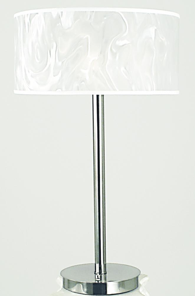 3-Light Polished Silver Cirrus Portable Table Lamp