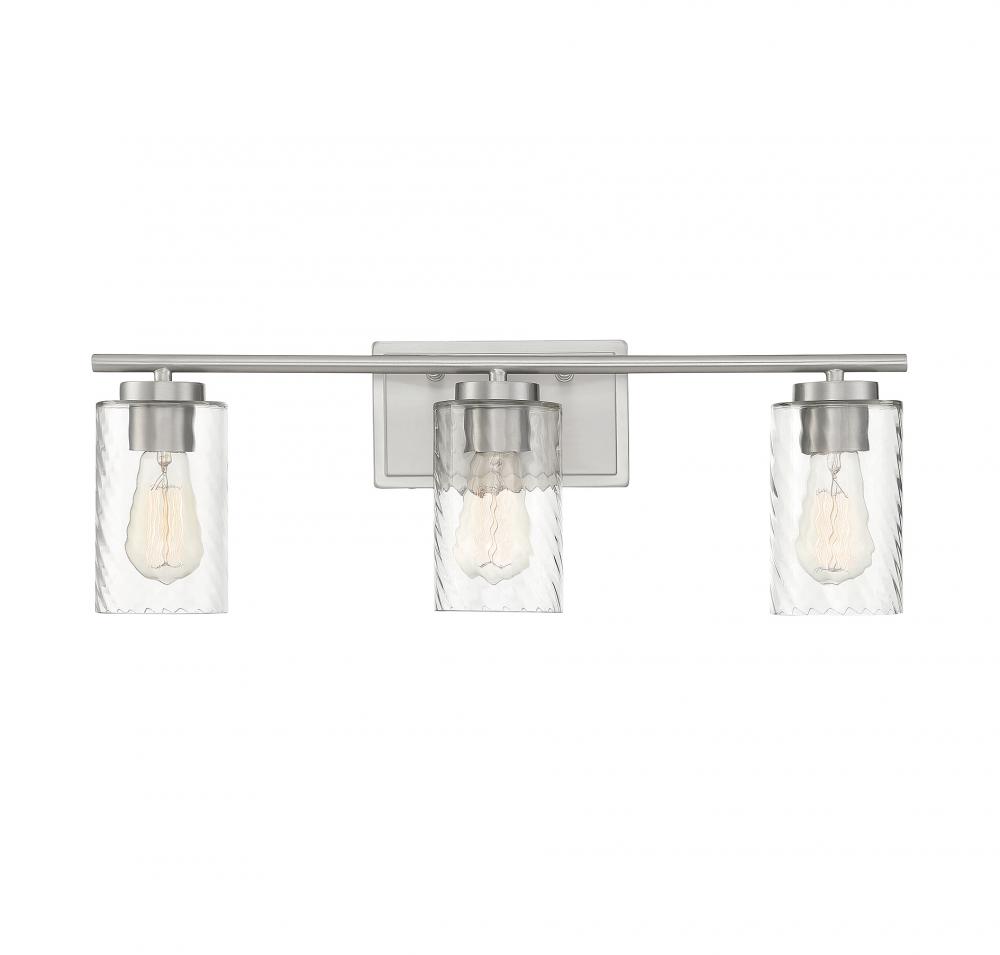 3-Light Bathroom Vanity Light in Brushed Nickel