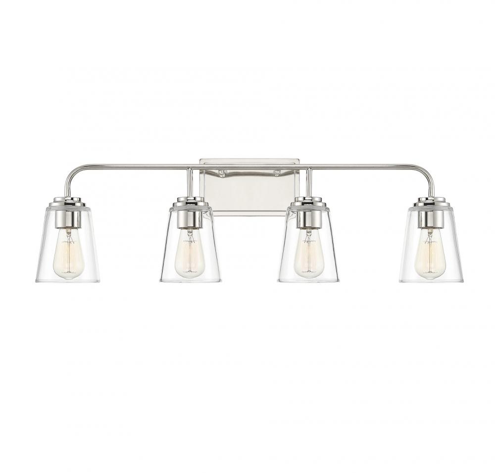 4-Light Bathroom Vanity Light in Polished Nickel