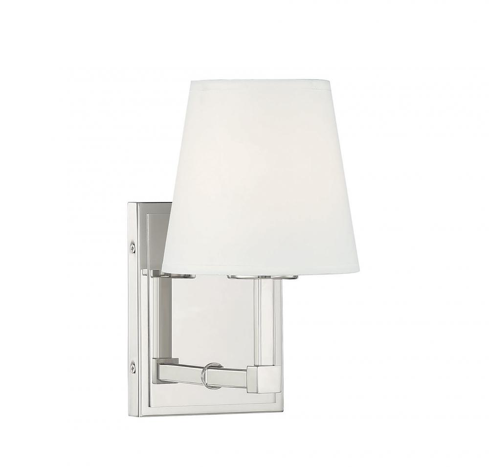 1-Light Wall Sconce in Polished Nickel