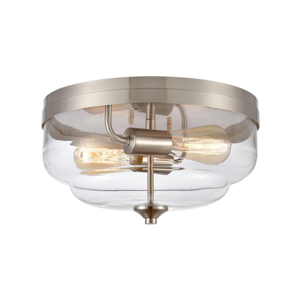 Thomas - Calistoga 13'' Wide 2-Light Flush Mount - Brushed Nickel