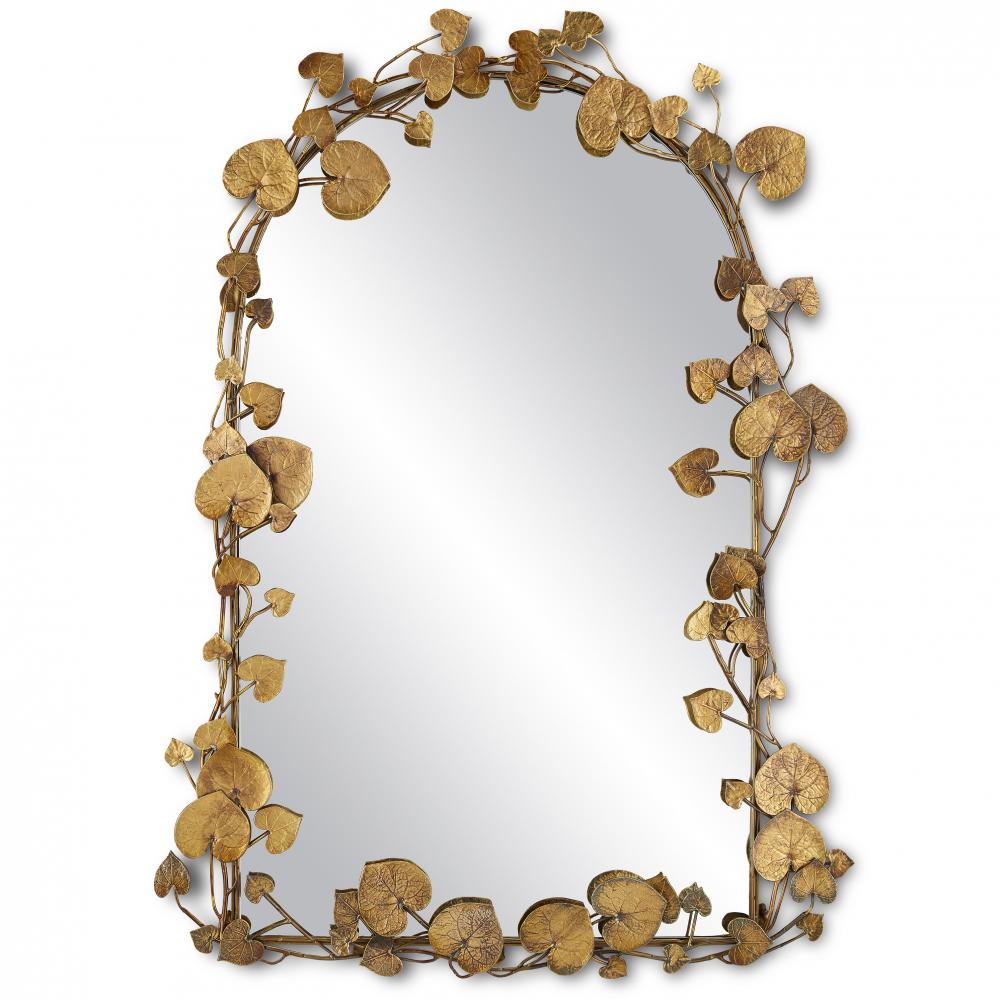 Vinna Arch Brass Leaves Mirror