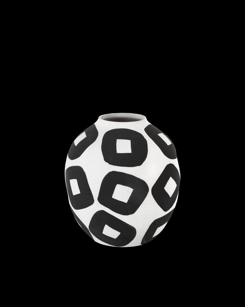 Pagliacci Small Black & White Vase