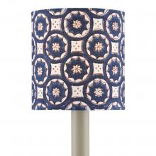 Currey 0900-0008 - Block Print Navy Multi Drum Chandelier Shade