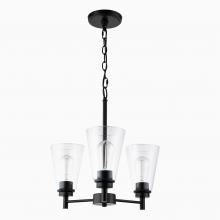 Affinity KC3-BK-CNC - Karen 3 light chandelier, black, cone clear