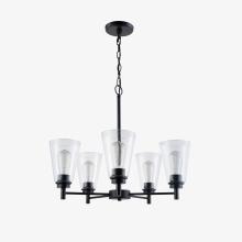 Affinity KC5-BK-CNC - Karen 5 light chandelier, black, cone clear