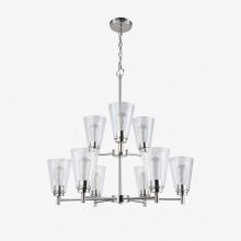 Affinity KC9-NI-CNC - Karen 9 light chandelier, nickel, cone clear